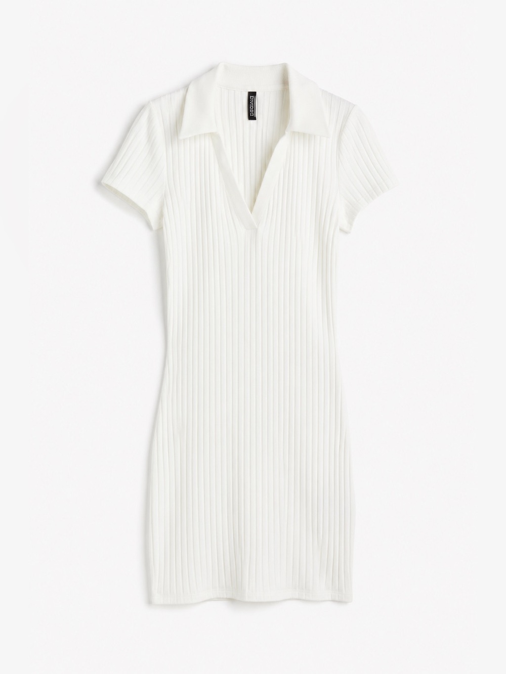 White Collared Jersey Dress